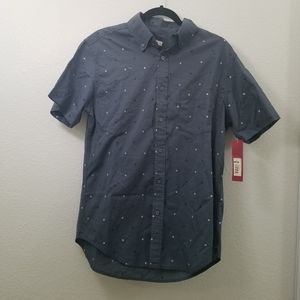 NWT Mens Merona Collared Grey Button Down Size M